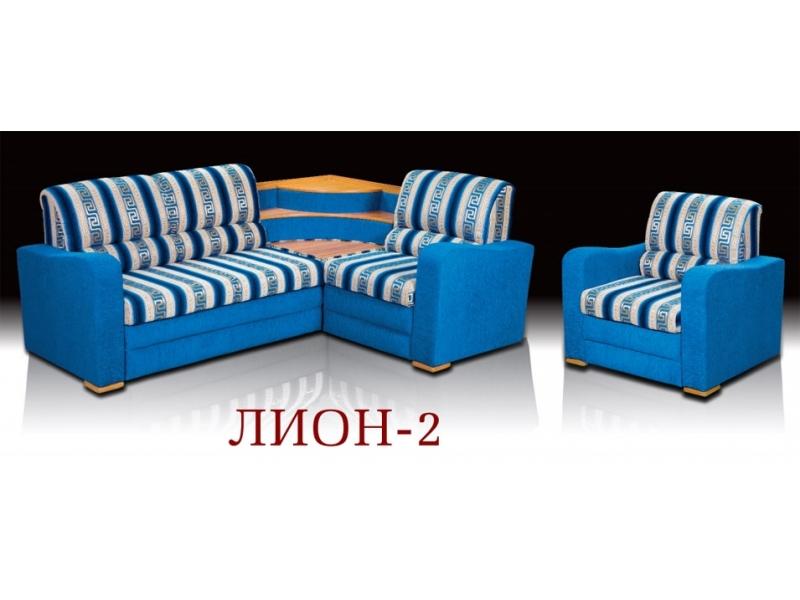 полосатый угловой диван в синем цвете лион 2 в Петрозаводске