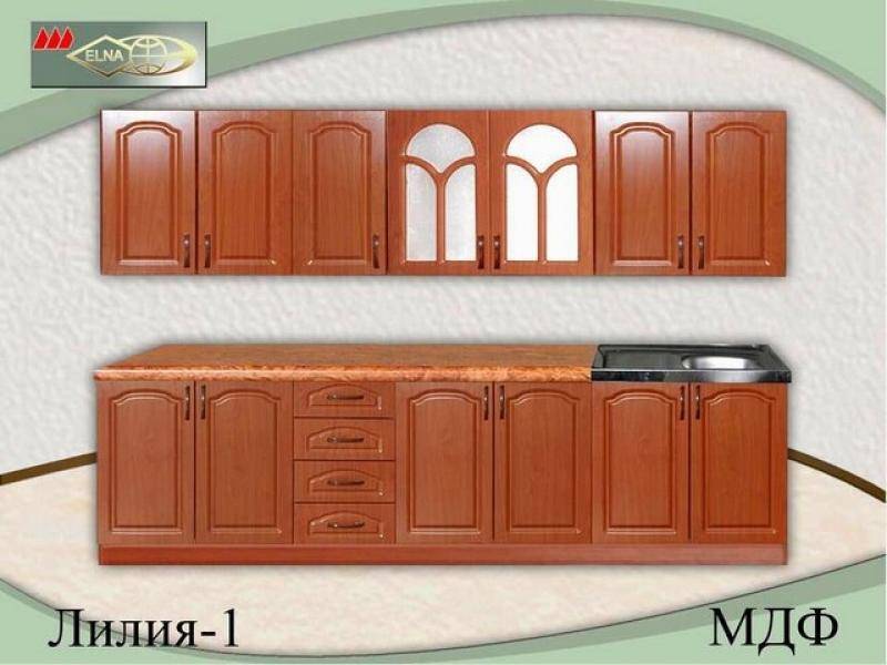 кухня прямая лилия 1 (мдф) в Петрозаводске