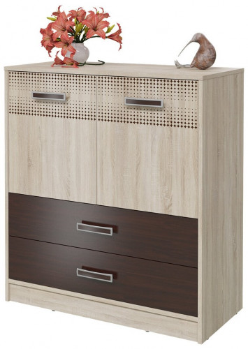 комод с дверками и ящиками румба, цвет дуб сонома/венге в Петрозаводске