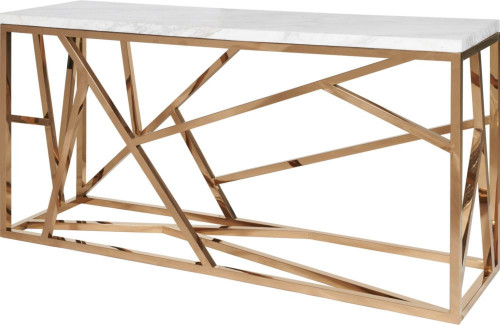 консоль geometric 180x50x90 золото, белая столешница в Петрозаводске