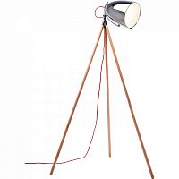 торшер chromatic tripod хром на деревянном основании в Петрозаводске