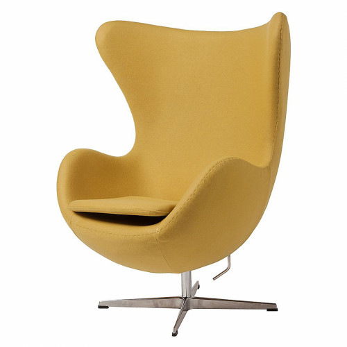 кресло egg chair кашемир желтое в Петрозаводске