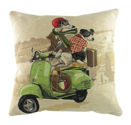 подушка с картинкой scooter dogs green в Петрозаводске