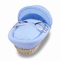 колыбель-переноска gift wicker moses basket натуральная, голубое белье в Петрозаводске