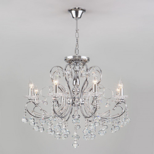 подвесная люстра eurosvet collana 10096/8 хром в Петрозаводске