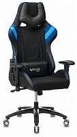 игровое кресло бюрократ бюрократ viking 4 aero, обивка: искусственная кожа, цвет: иск.кожа черная/ткань черная 26-28/сетка синяя(tw-10)-голубая(tw-55)-серая(tw-12) в Петрозаводске