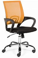 кресло компьютерное спринг(orange - black) база хром / оранжевая сетка / черная ткань в Петрозаводске
