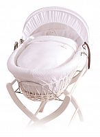 колыбель-переноска gift wicker moses basket белая, белое белье в Петрозаводске