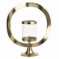 подсвечник золотой декоративный со стеклом круг gold circle, 38 см в Петрозаводске