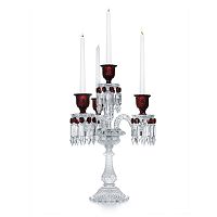 канделябр хрустальный с красными вставками на 4 свечи baccarat 3+1 от delight collection, 60 см в Петрозаводске