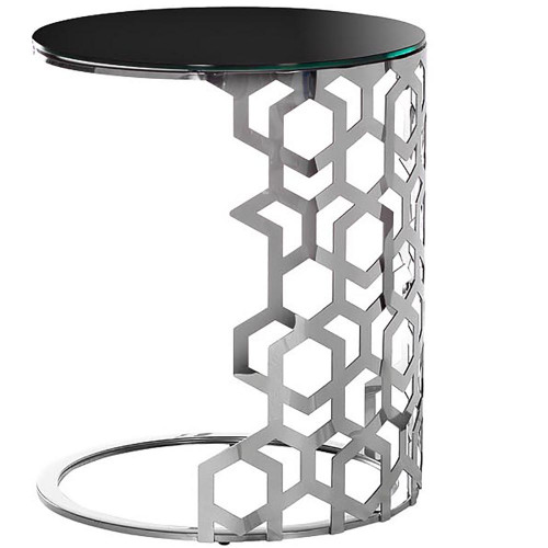 стол приставной silver circle 50x50х60 черный, серебро в Петрозаводске