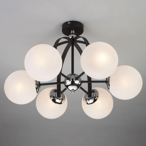 потолочная люстра eurosvet globe 70082/6 хром/черный в Петрозаводске