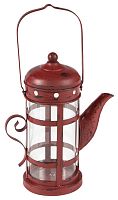 подсвечник-фонарь красный в виде чайника с ручкой old kettle, 27 см в Петрозаводске