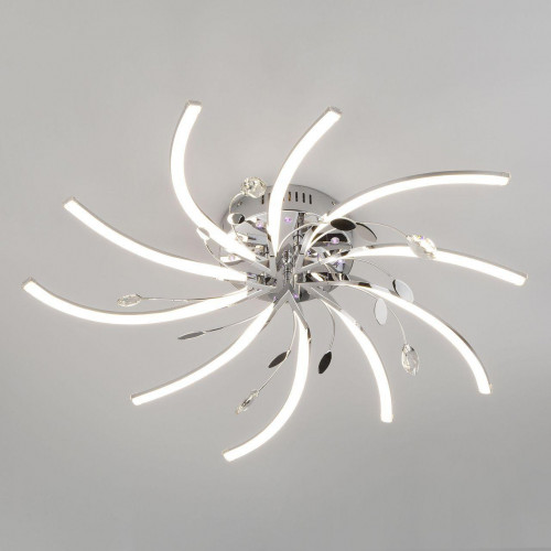 потолочная светодиодная люстра eurosvet windmill 90125/10 хром в Петрозаводске