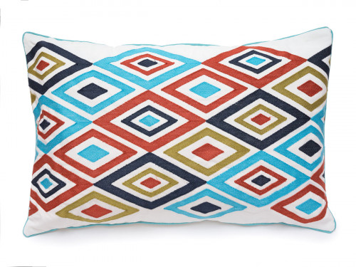 синяя декоративная подушка прямоугольная eclectic style ромбы в Петрозаводске