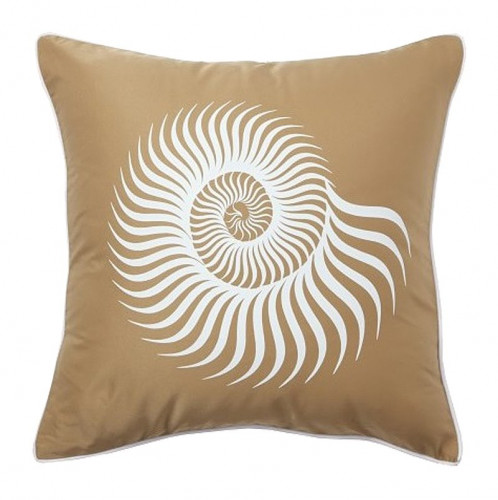 подушка с рисунком морской раковины sea shell mustard в Петрозаводске