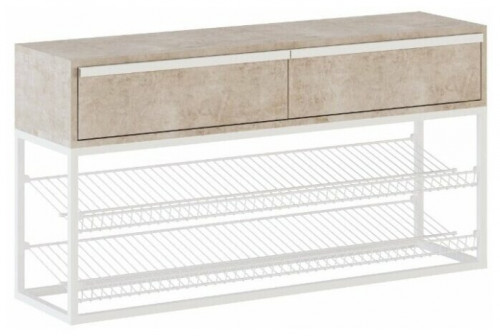 консоль обувница, 1150*300*800, белый муар, лдсп (камень светлый) в Петрозаводске