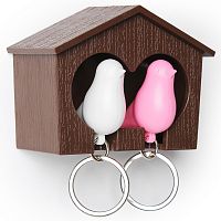 держатель+брелок для ключей двойной sparrow коричневый-белый-розовый в Петрозаводске