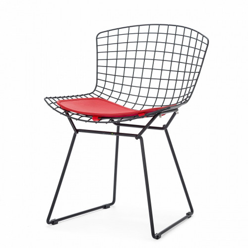 стул bertoia side кожаный standart черный в Петрозаводске