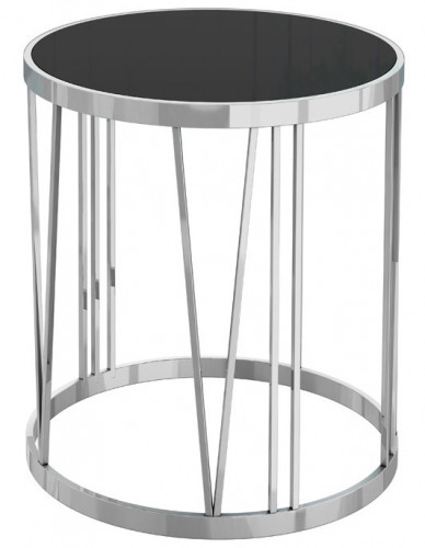 стол журнальный silver drum хром, черный в Петрозаводске