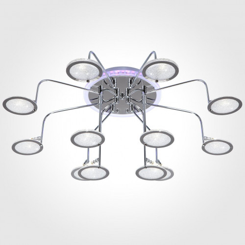 потолочная люстра eurosvet spider 80109/12 хром/синий+фиолетовый в Петрозаводске