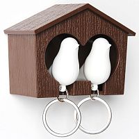 держатель+брелок для ключей двойной sparrow коричневый-белый в Петрозаводске