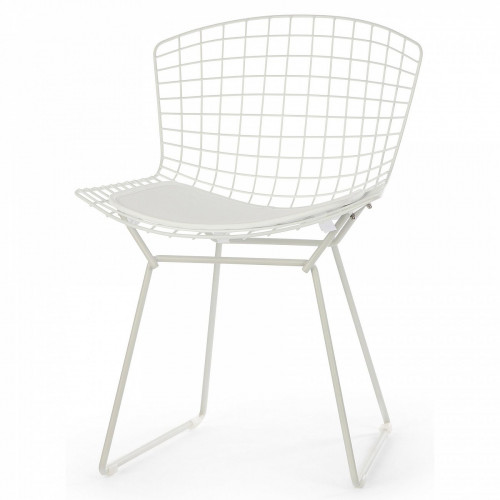 стул bertoia side кожаный standart белый в Петрозаводске