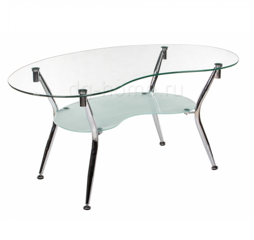 стол стеклянный reima прозрачный, хром в Петрозаводске