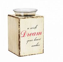 подсвечник деревянный бежевый со стеклом мечта твоего сердца provence cream, 15 см в Петрозаводске