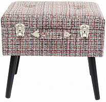 kare design пуф suitcase, коллекция "чемодан" 50*45*35, полиэстер, лен, полиуретан, сосна, красный в Петрозаводске