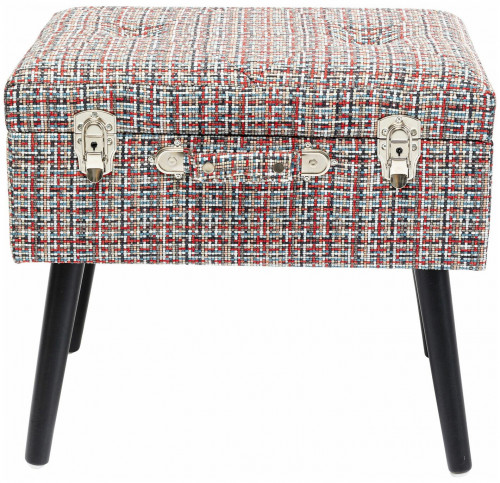 kare design пуф suitcase, коллекция "чемодан" 50*45*35, полиэстер, лен, полиуретан, сосна, красный в Петрозаводске