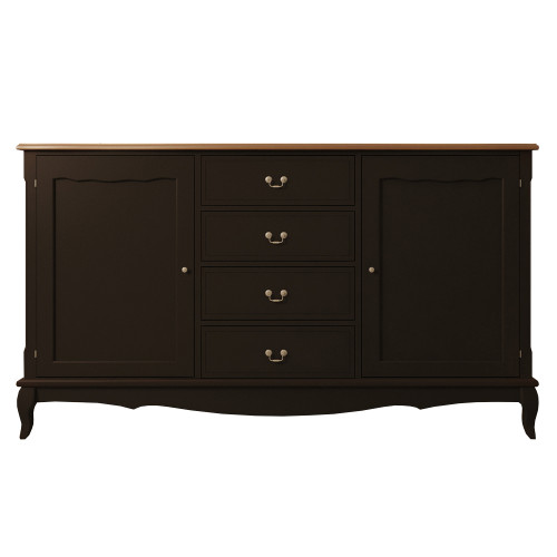 комод leontina black (4 ящика 2 двери) черный в Петрозаводске