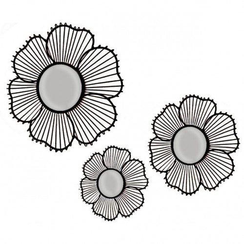 зеркальное панно декоративное цветы 3 штуки bouquet в Петрозаводске