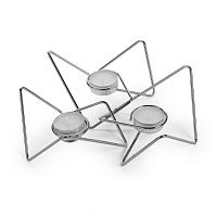 набор подсвечников серебряных металлических для чайных свечей tri-angular loop, 7 см, 3 штуки в Петрозаводске