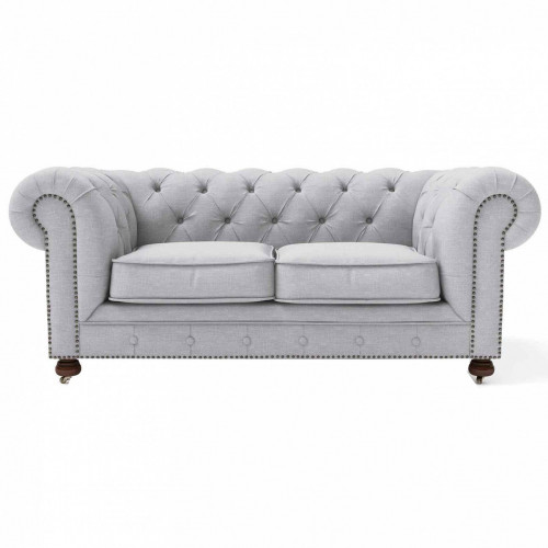 диван chesterfield lux двухместный прямой светло-серый в Петрозаводске